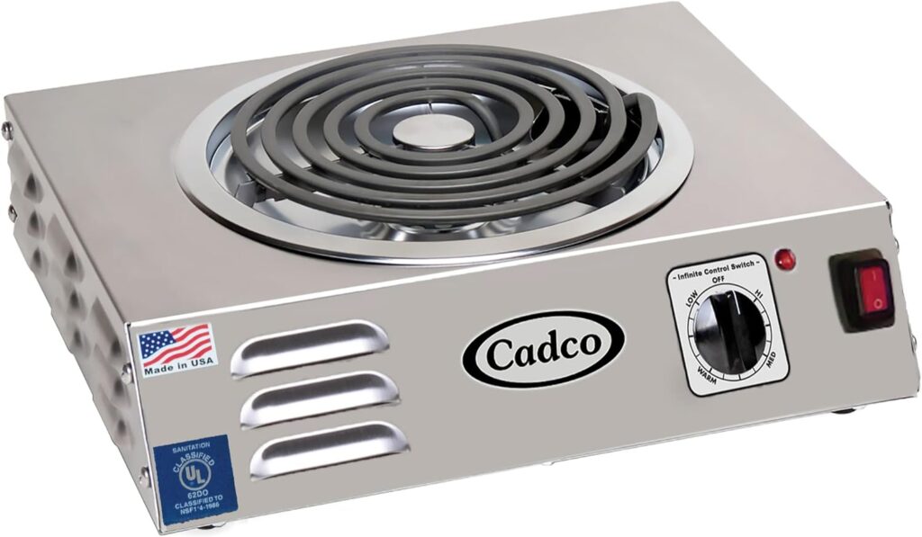 Cadco - CSR3T - Single Hi-Power Stainless Steel electric Hot Plate