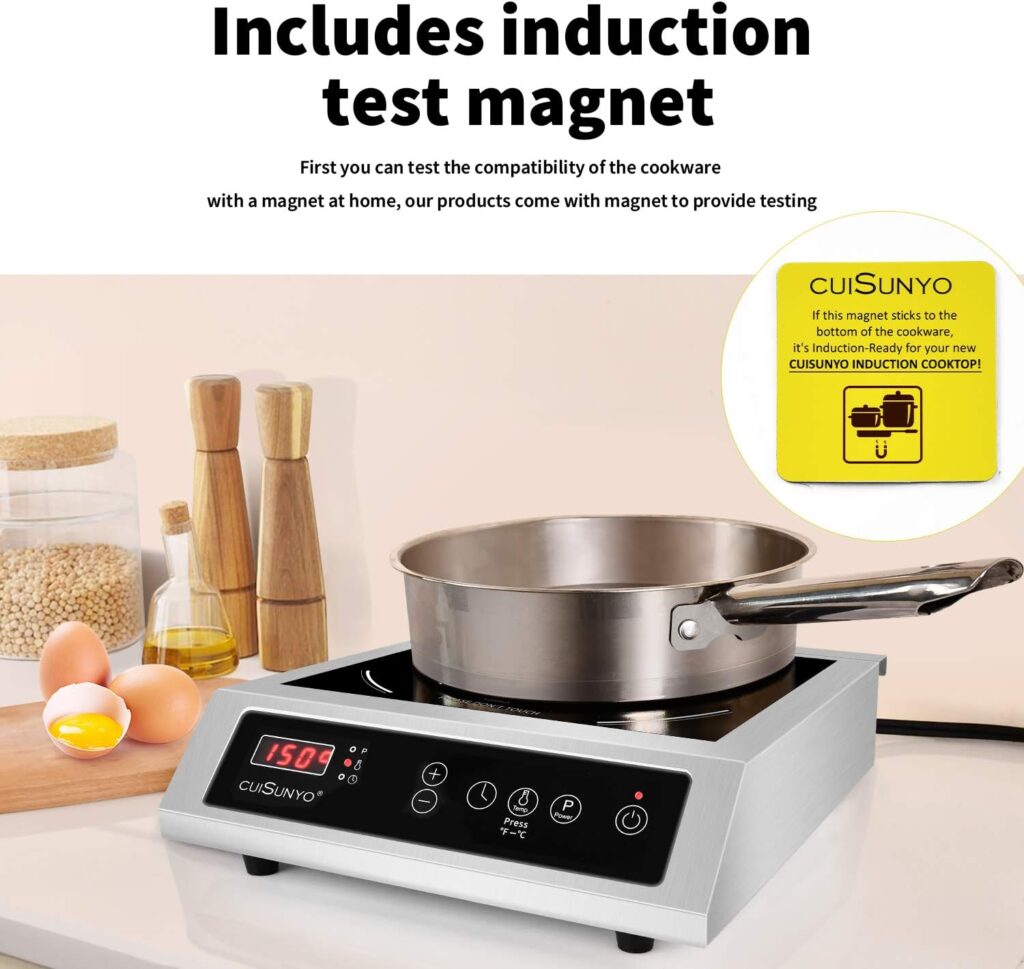 CUISUNYO 3500W 240v Induction Cooktop Commercial Electric Stove Hi power Countertop Induction Burner with Digital Sensor Touch Control and Timer Settings