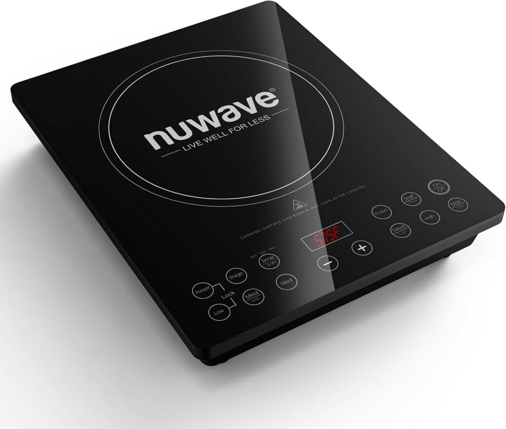 Nuwave Pro Chef Induction Cooktop, Portable, Large 8” Heating Coil, Temp Settings from 100°F - 575°F, Perfect for Commercial  Professional Settings, NSF-Certified, Shatter-Proof Ceramic Glass Surface