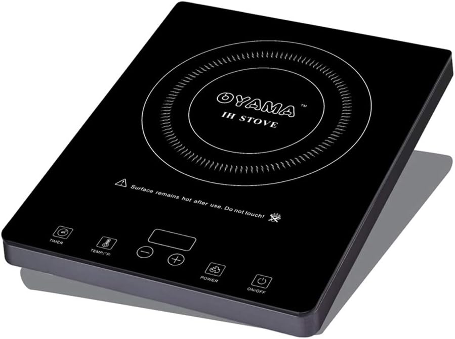 Oyama 1800 Watt Easy Clean - Premier Glass Top Induction Counter Top Burner with Touch Sensitive Controls and Free Steel Wok included