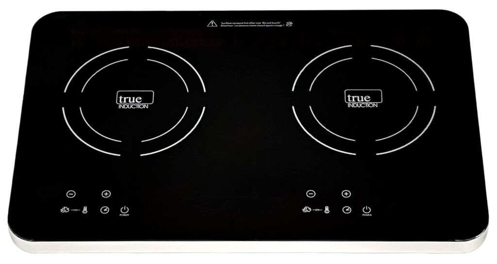 True Induction TI-2C Cooktop, Double Burner, Energy Efficient, Black