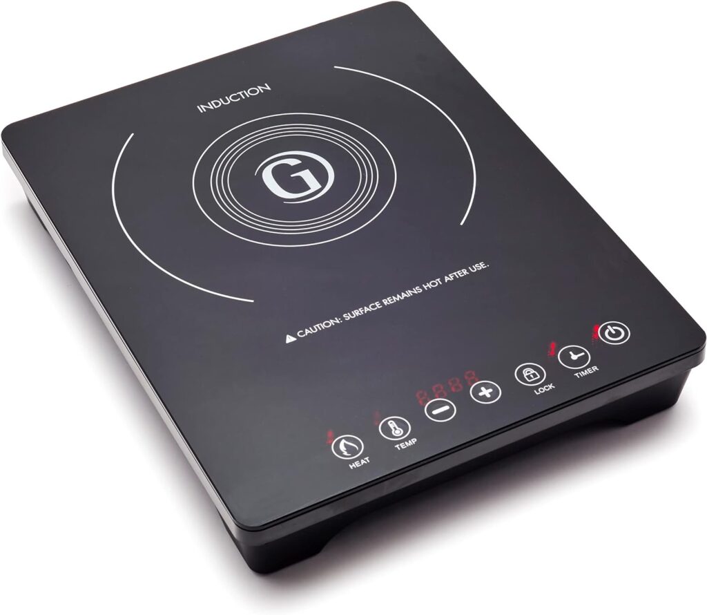 GreenPan Portable Induction Cooktop, Countertop Burner with Temperature Controls, Programmable LED Display with Timer, 1800W, Black