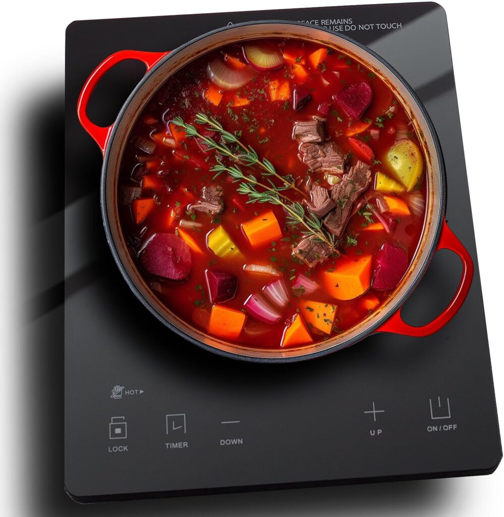 PAYISHO Hot Plate 1600W Single Induction Burner,Portable Electric Stove for Cooking,Infrared Burner Induction Cooktop Compatible for All Cookware Black.