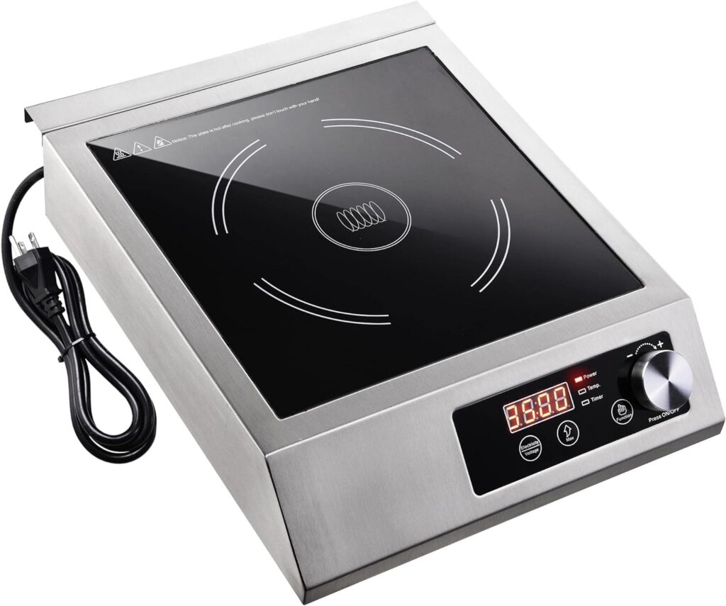 WeChef 3500W Commercial Induction Cooktop, 220 to 240V Kitchen Electric Stove Burner with Sensor Touch and LED Screen Rapid Heating Cookware Stainless Steel with ETL Certification